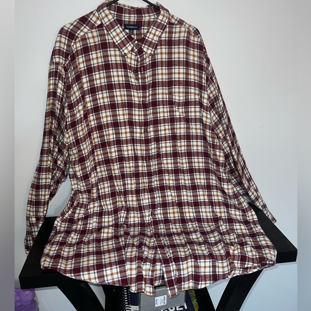 Long sleeve - Croft&Arrow - long sleeve button down - 3XL maroon and yellow